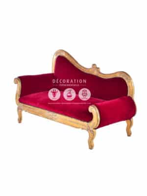 Canapé Velours Rouge – Image 2