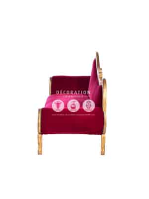 Canapé Velours Rouge – Image 3